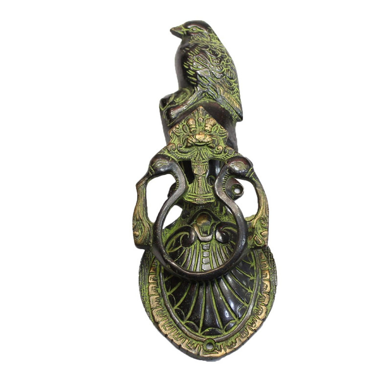Seven Chakra Handicraft-Black Parrot Design Door Knocker