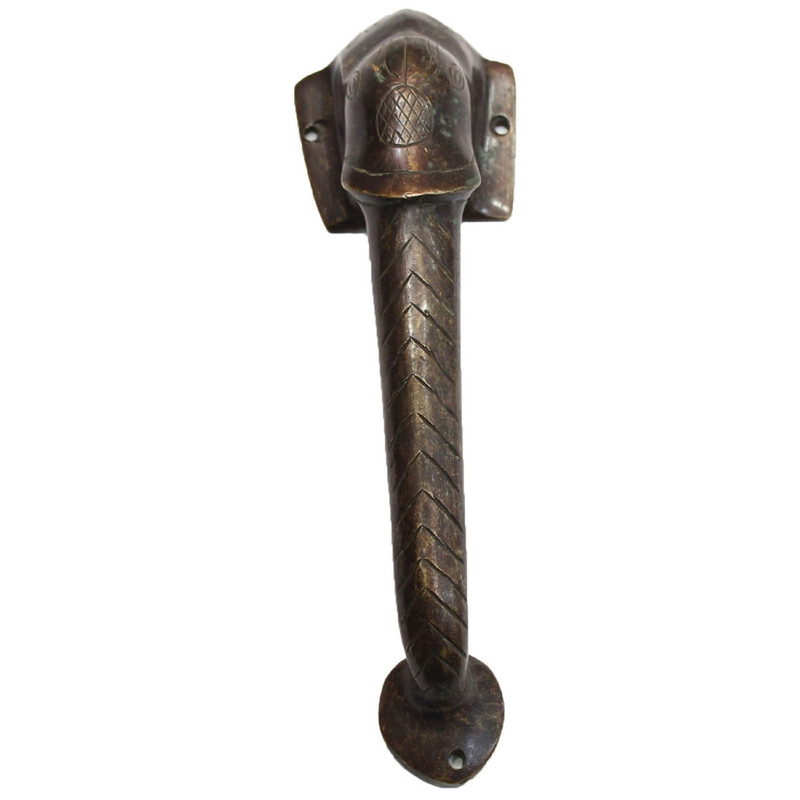Seven Chakra Handicraft-Brown Elephant Design Door Handle (Large)