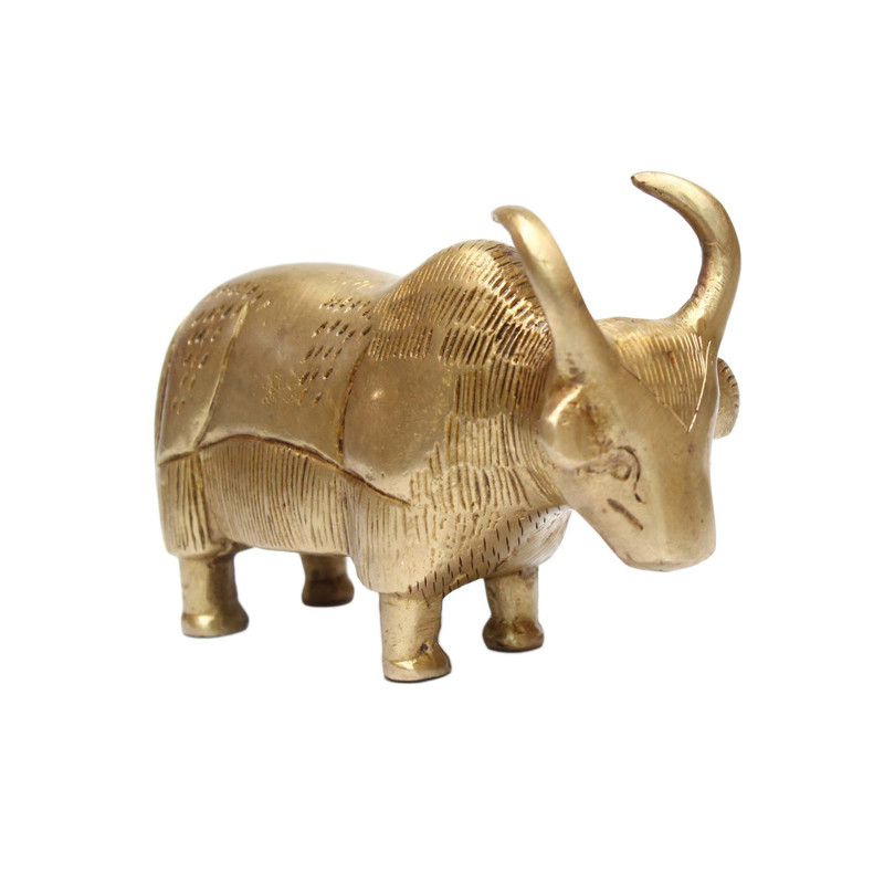 Seven Chakra Handicraft - 7.5" Brass Yak Statue (Table Décor/Gift Option)