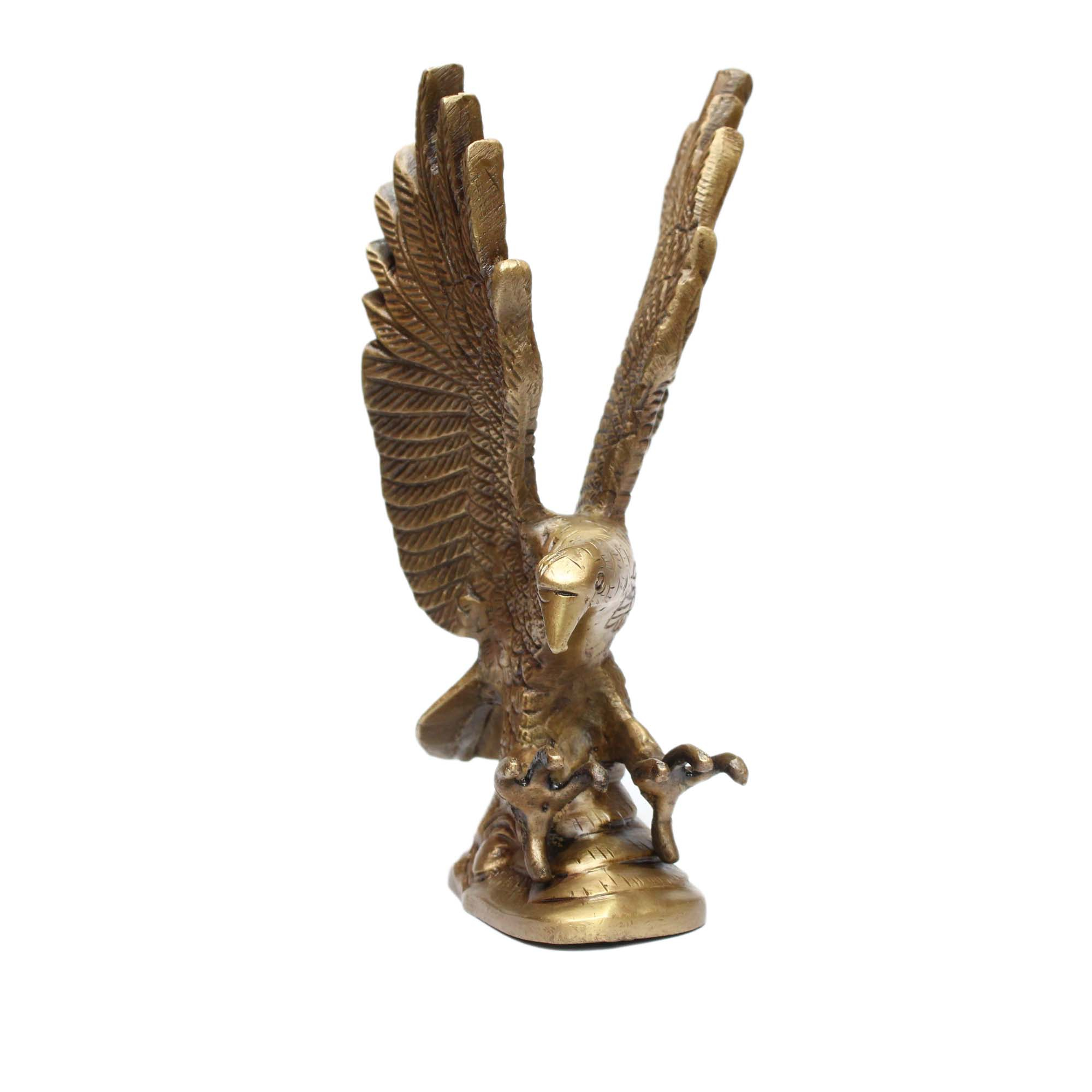 Seven Chakra Handicraft -7.5" Golden Flying Eagle Design Statue