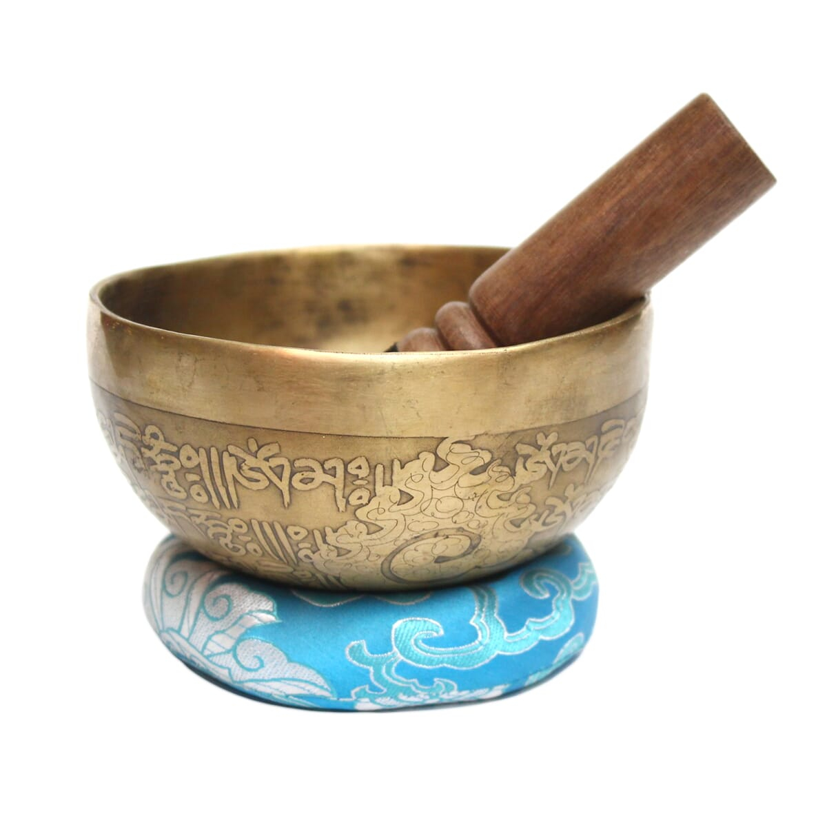 Seven Chakra Handicraft - Golden Dark Full moon Design Handmade Singing Bowl-5"