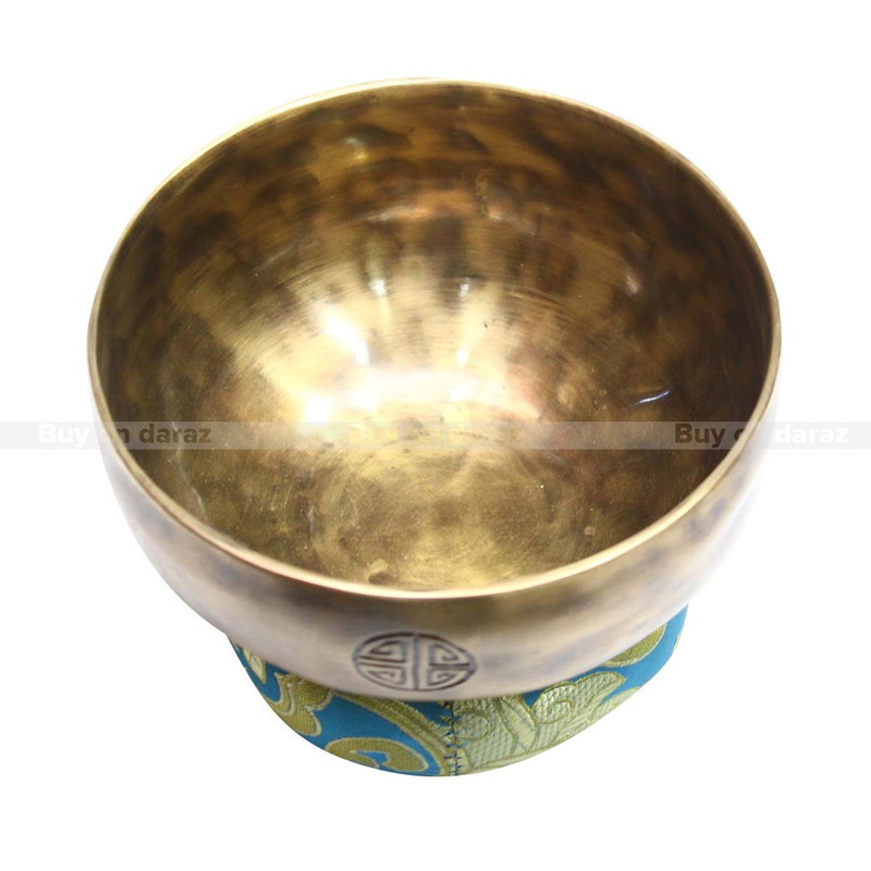 Seven Chakra Handicraft - Golden Handmade singing bowl (Full moon Design)- 6"