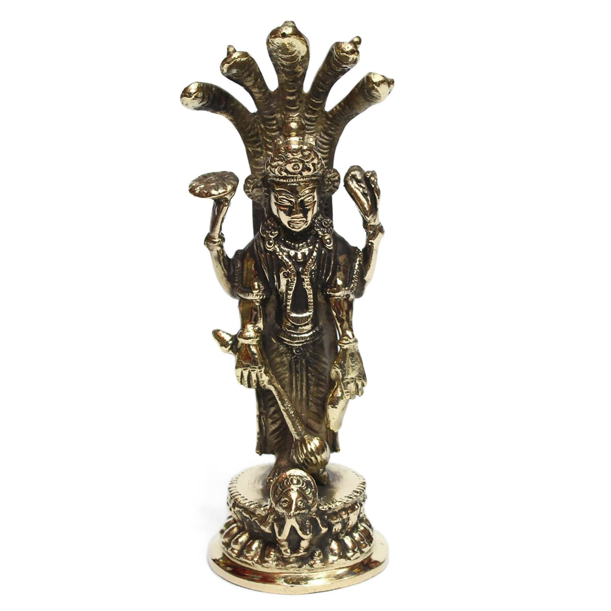Seven Chakra Handicraft - Golden Shiny 6.5" Narayan Statue