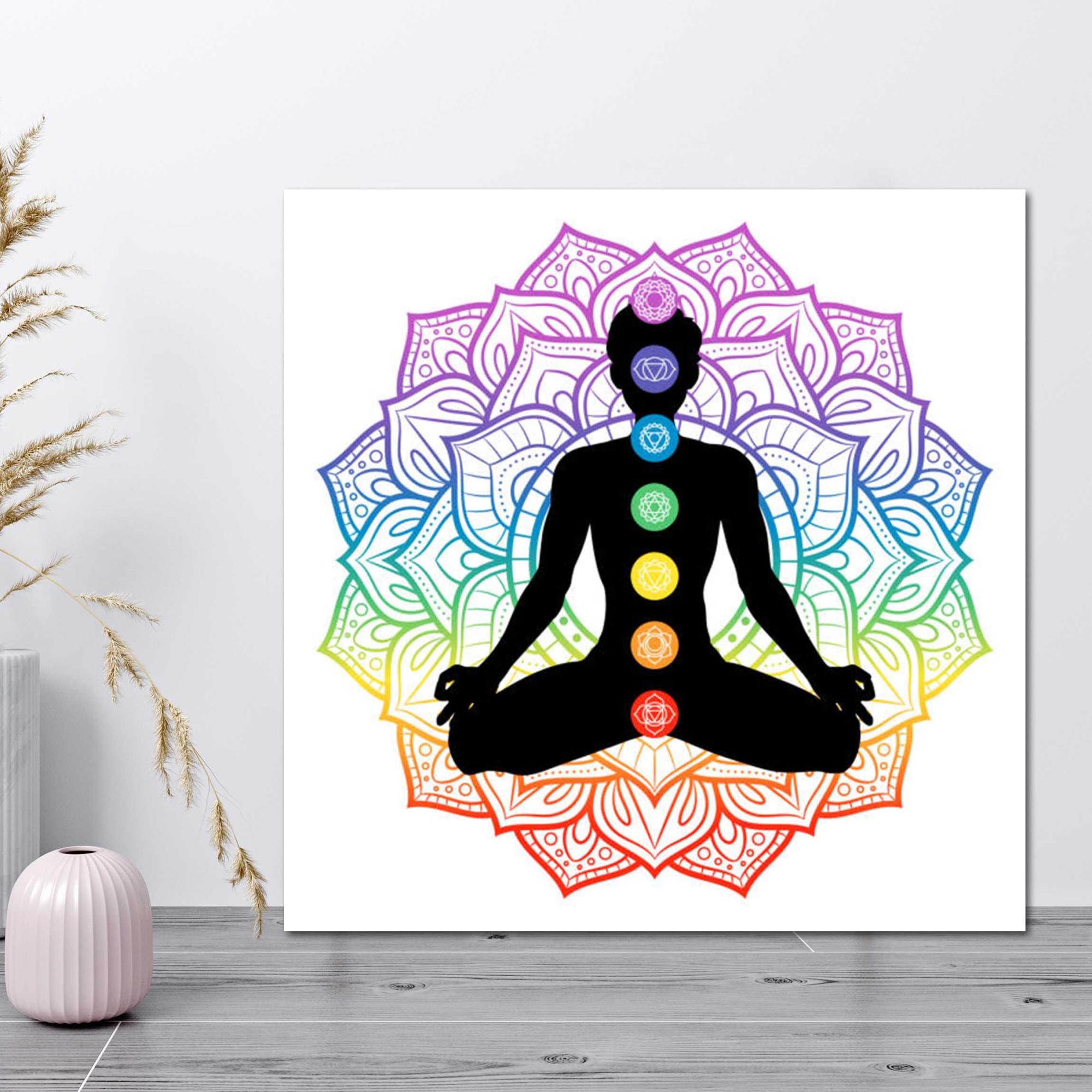 Seven Chakra Single Panel Canvas | Wall | Home Decor | Canvas | Wall Art With Frame Inside By Etraders Nepal