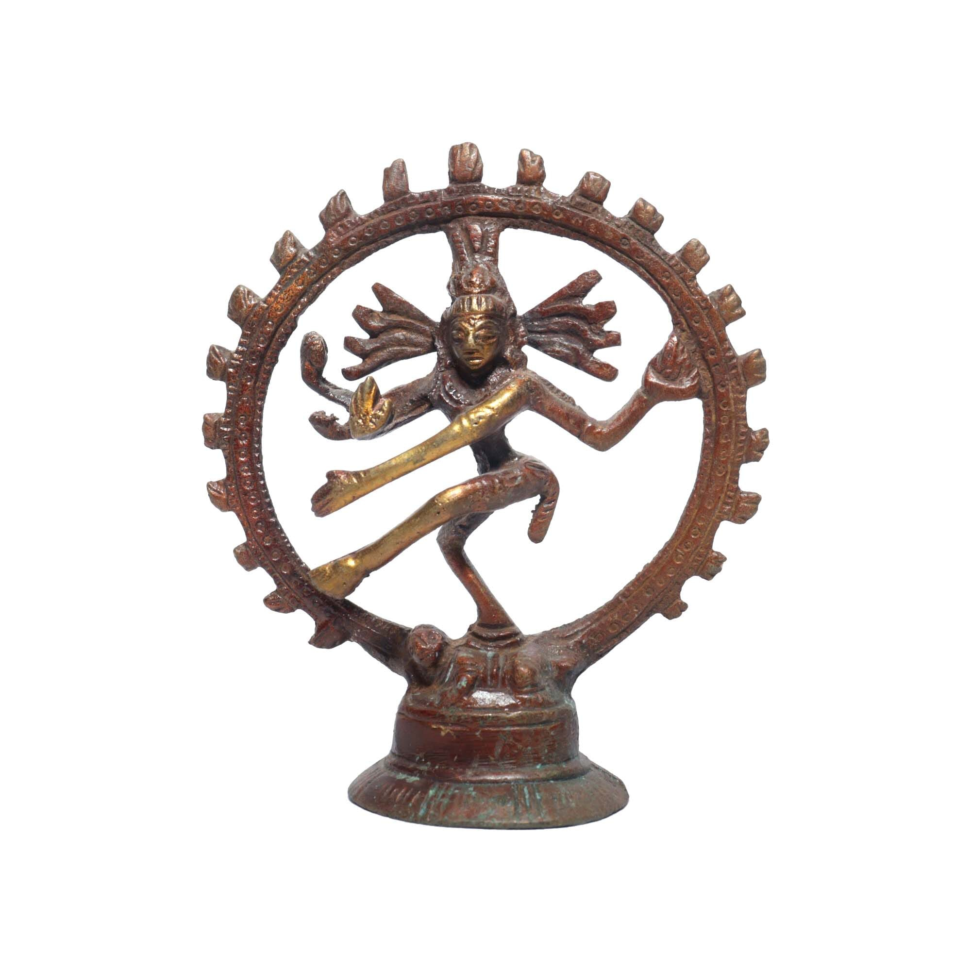 Seven Chakra Handicraft-10cm size Natraj (Dancing Shiva) Statue (Brown)