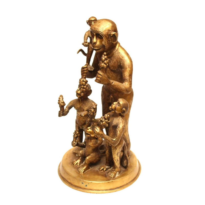 Seven Chakra Handicraft -Golden Apes Family (Table Décor)