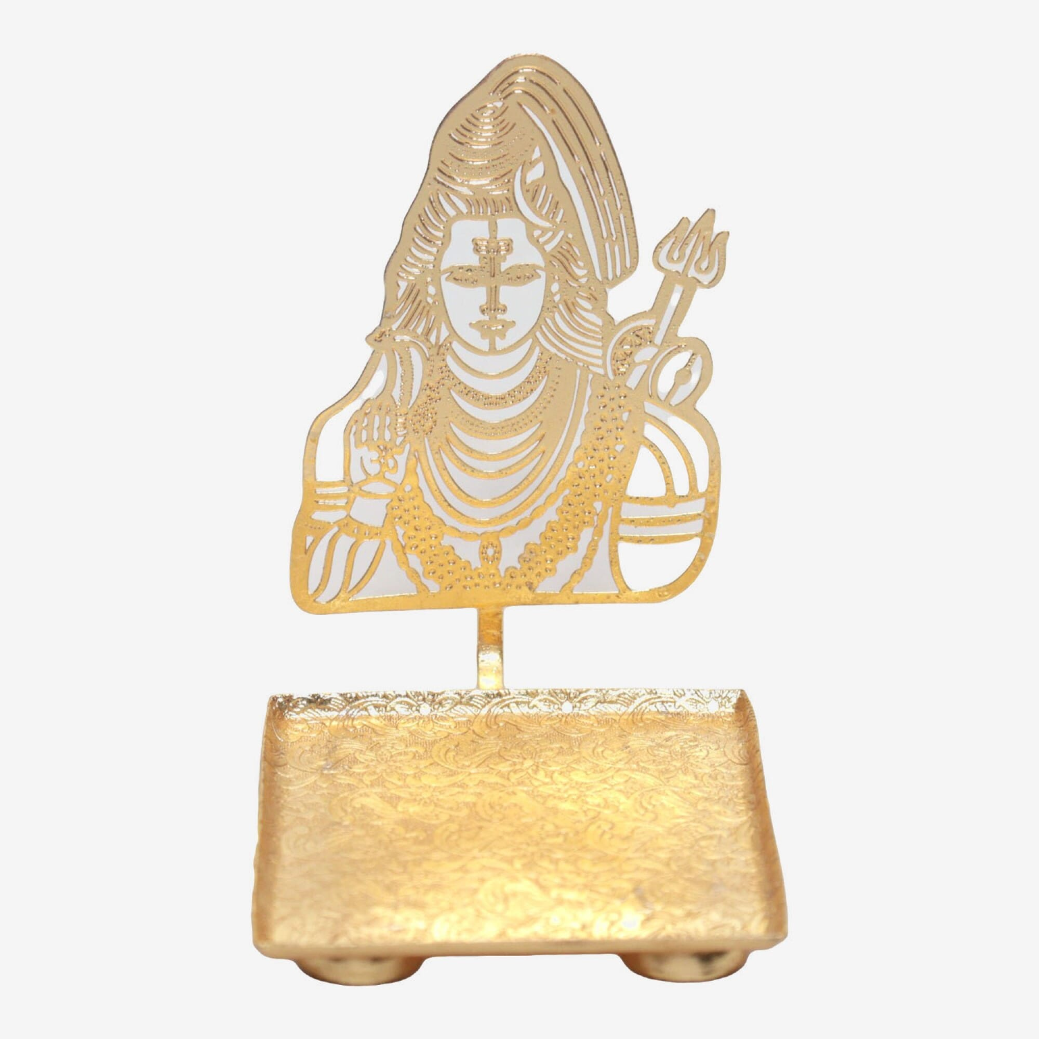 Seven Chakra Handicraft - Brass Shiva Fore Shadowing Candle Holder 6 Cm 20 G