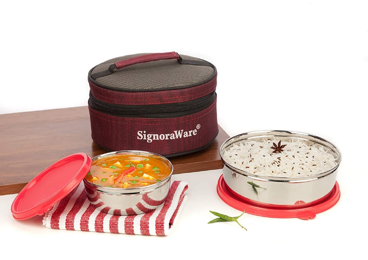 SignoraWare Classic Stainless Steel Lunch Box, 2-Pieces