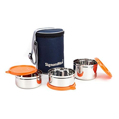 Signoraware Executive Steel Medium Lunch Box