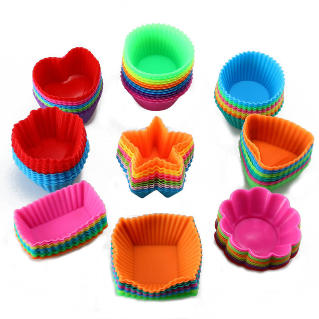 Laughing Buddha - Silicone Cake Muffin Mold - Chocolate Cupcake Cups Mold 7Cm Colorful (Pack of 6)