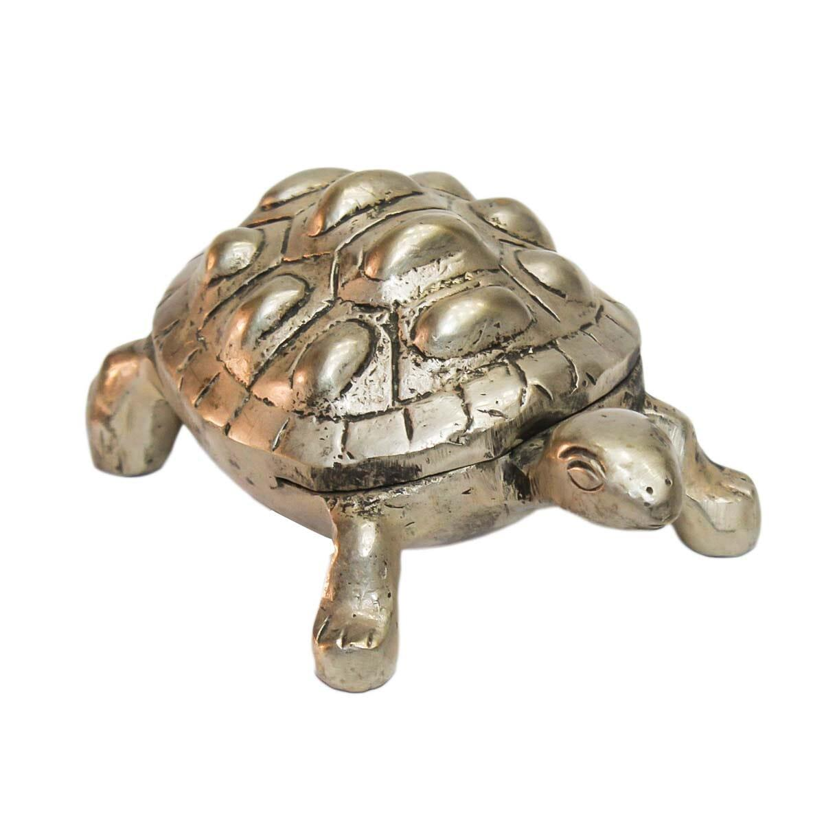 Seven Chakra Handicraft - Silver Plated Tortoise Statue