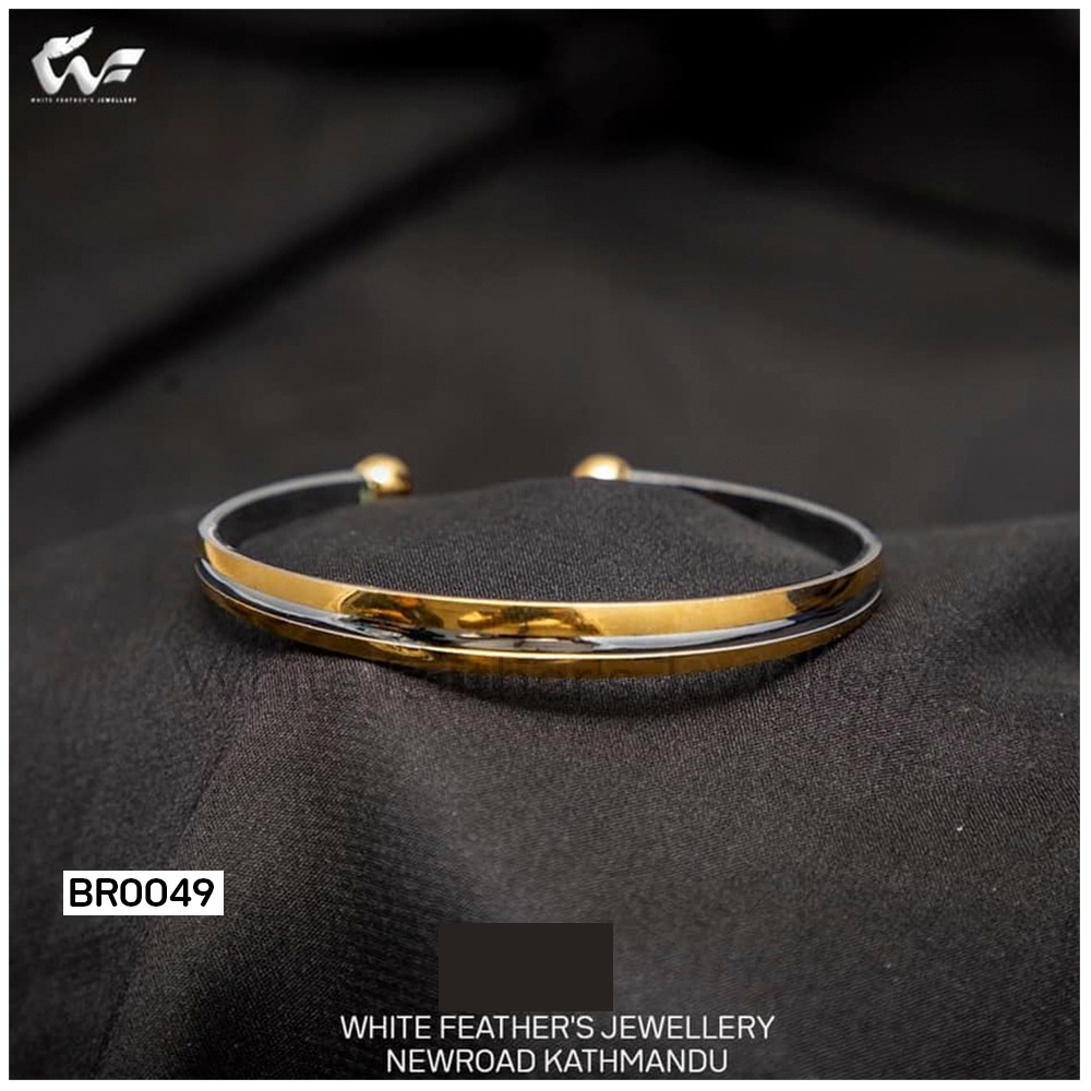 White Feathers Rhodium Gold Plated Bangles