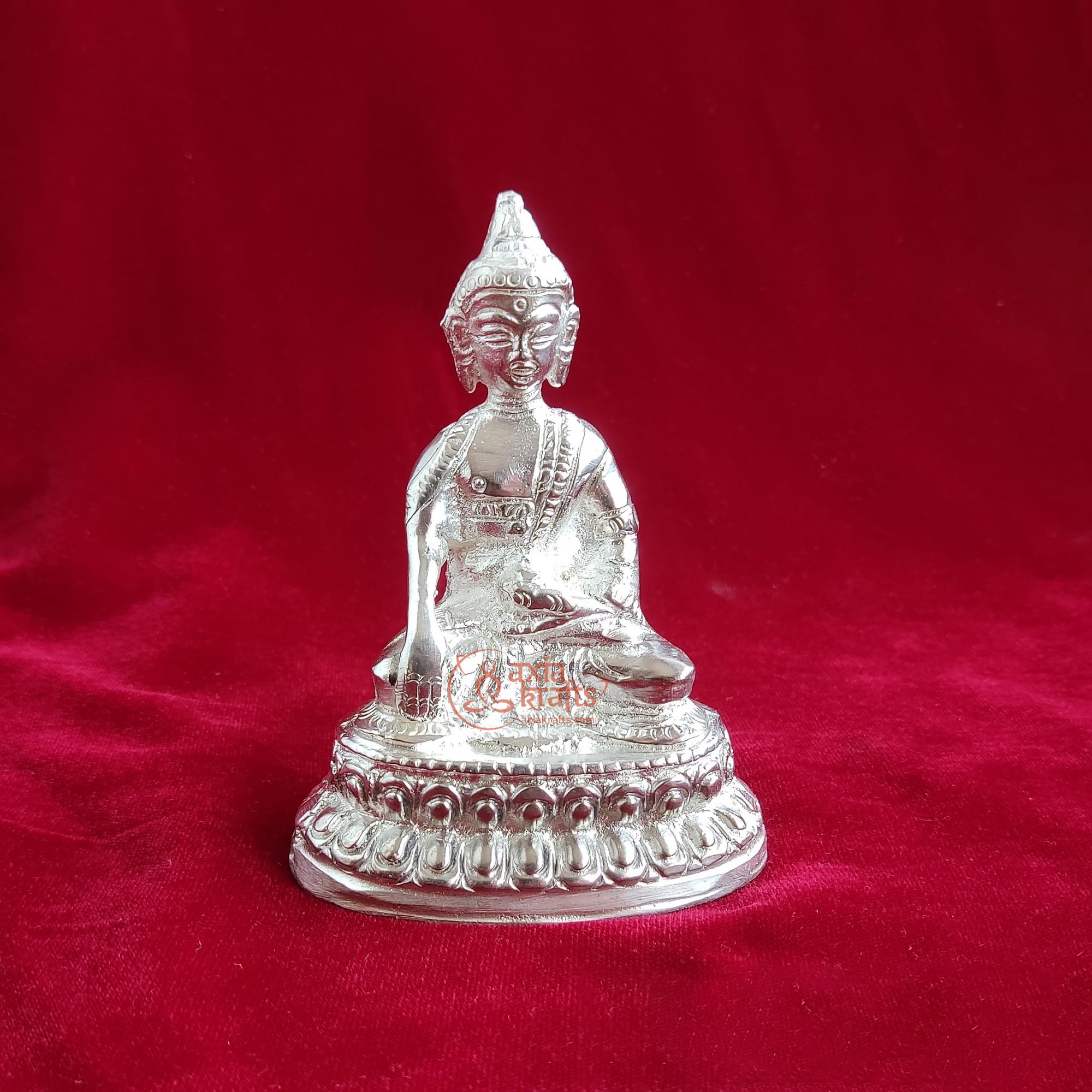 Axia Krafts Silvercoated Buddha 4 Inches