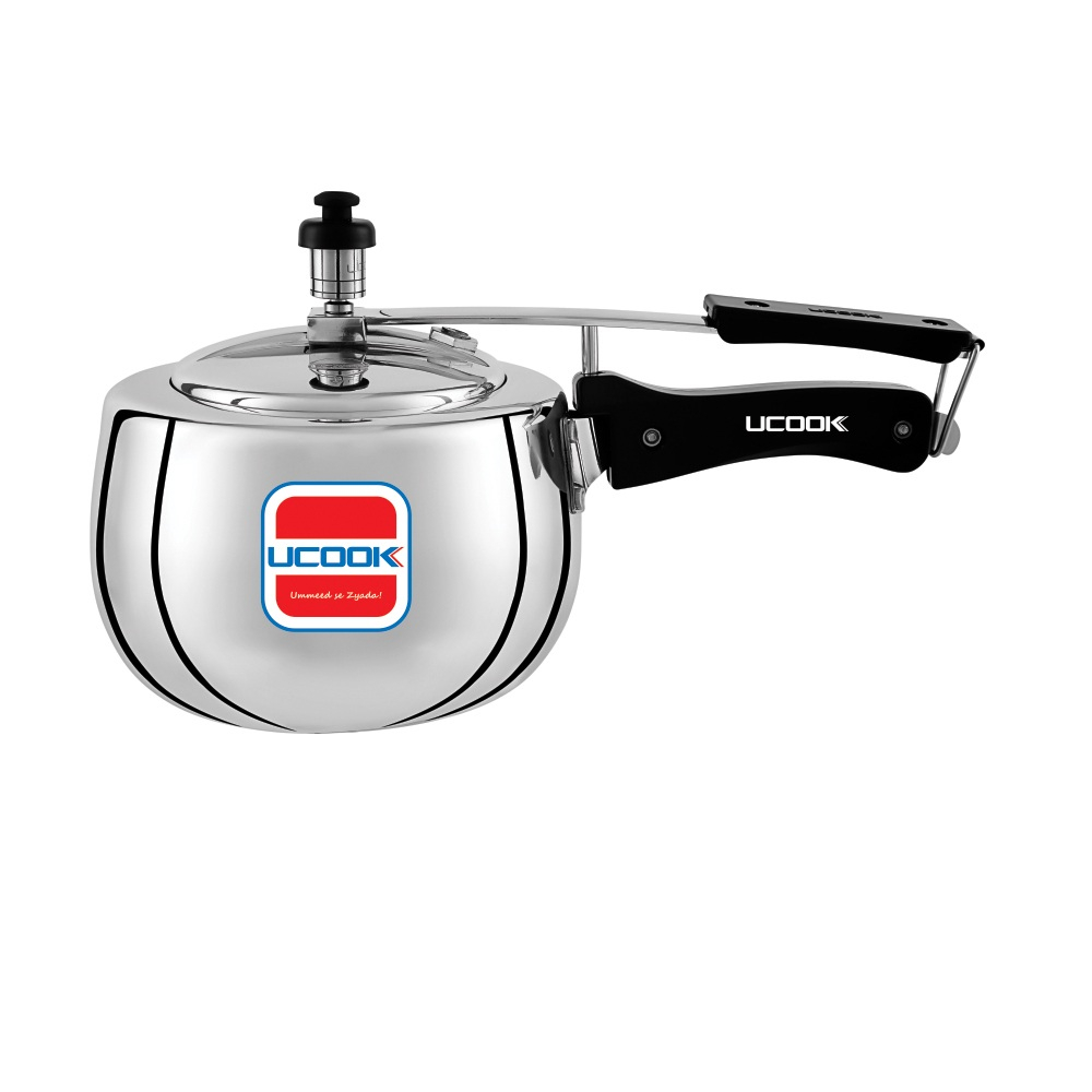 Ucook Platinum Silvo Oval Shape Aluminium Inner Lid Cooker 2 Ltr