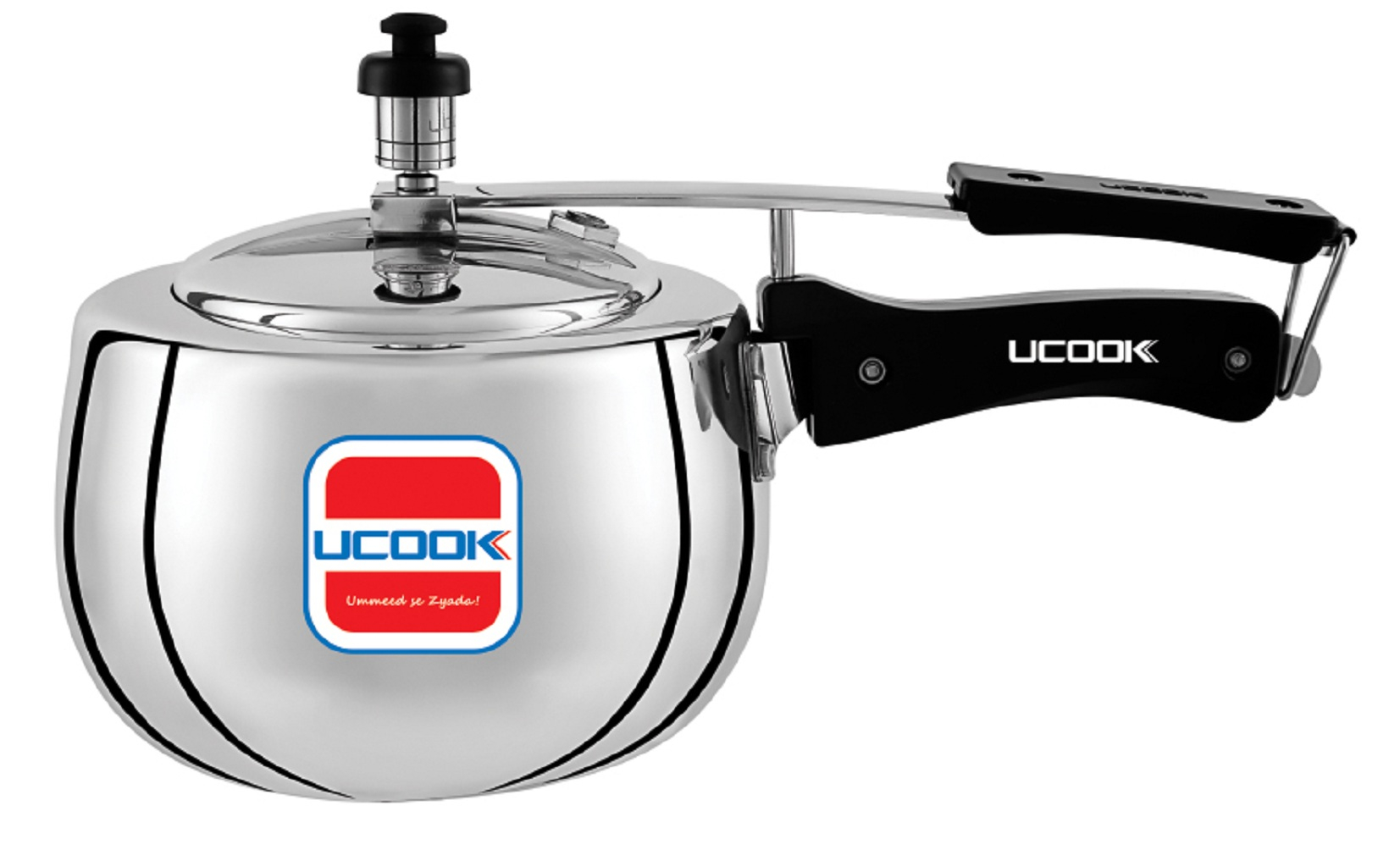 Ucook Platinum Silvo Oval Shape Aluminium Inner Lid Cooker 3 Ltr