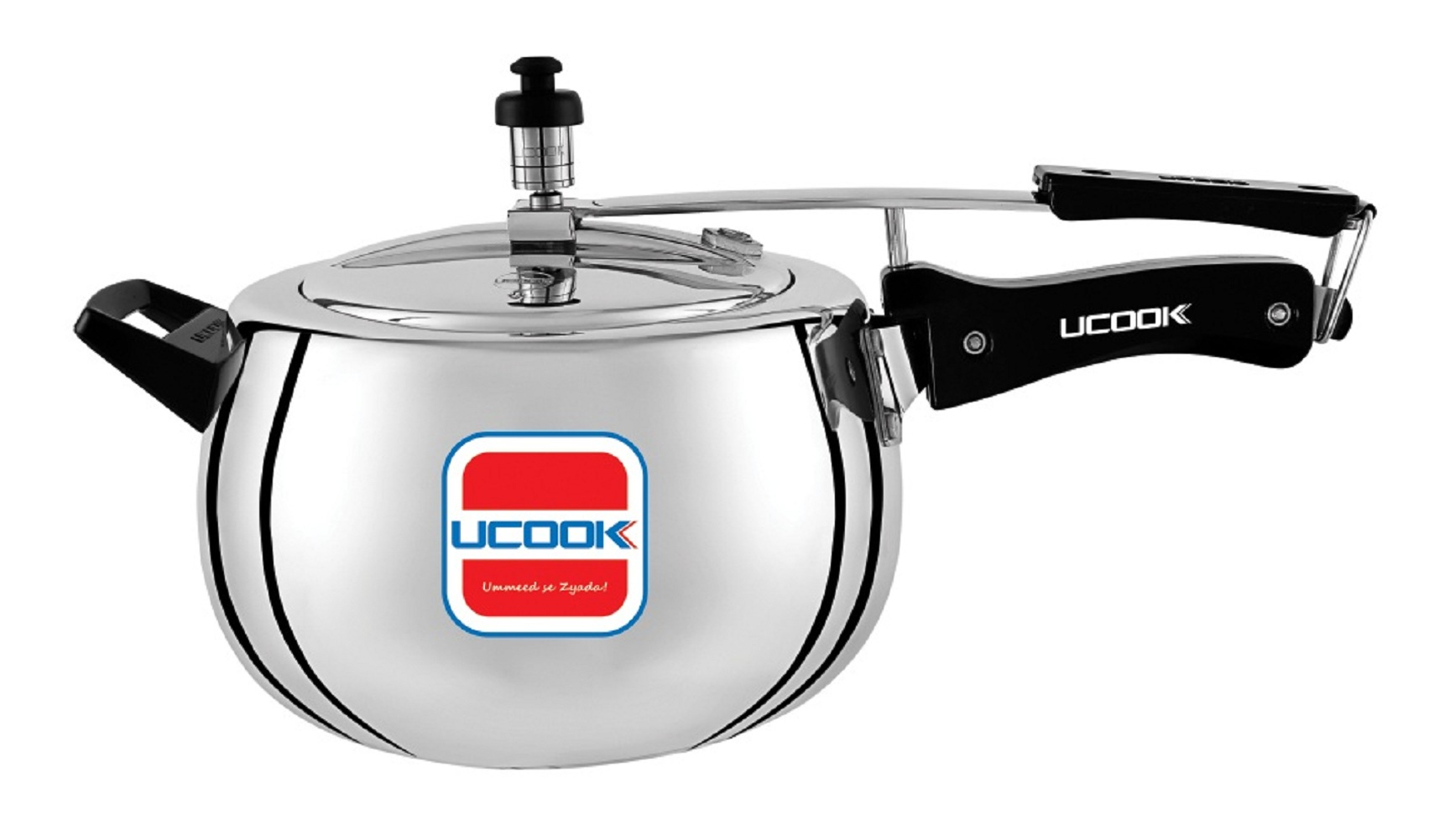 Ucook Platinum Silvo Oval Shape Aluminium Inner Lid Cooker 5 Ltr