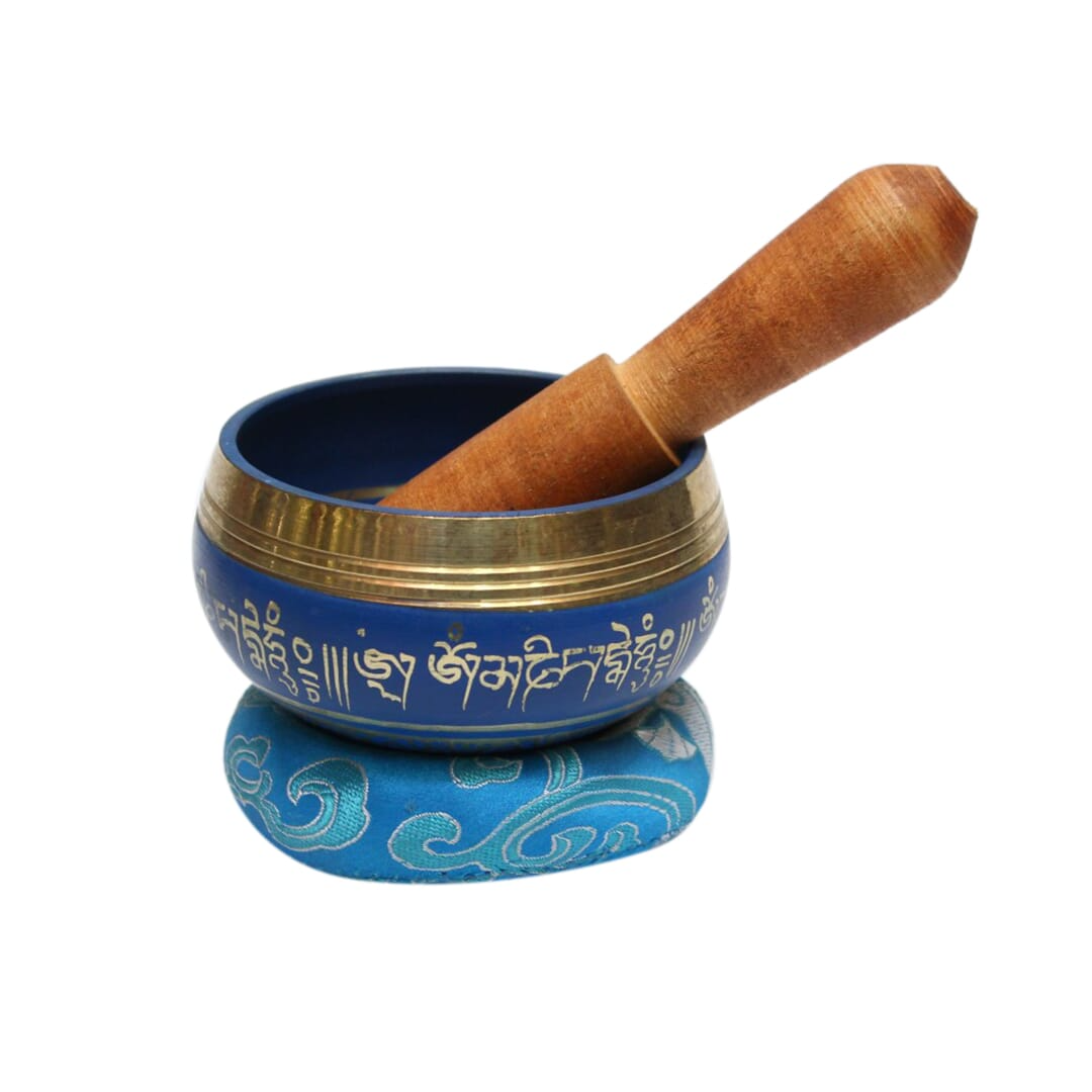 Seven Chakra Handicraft - Blue Buddha Eye/mantra Design Singing Bowl-3 Inch