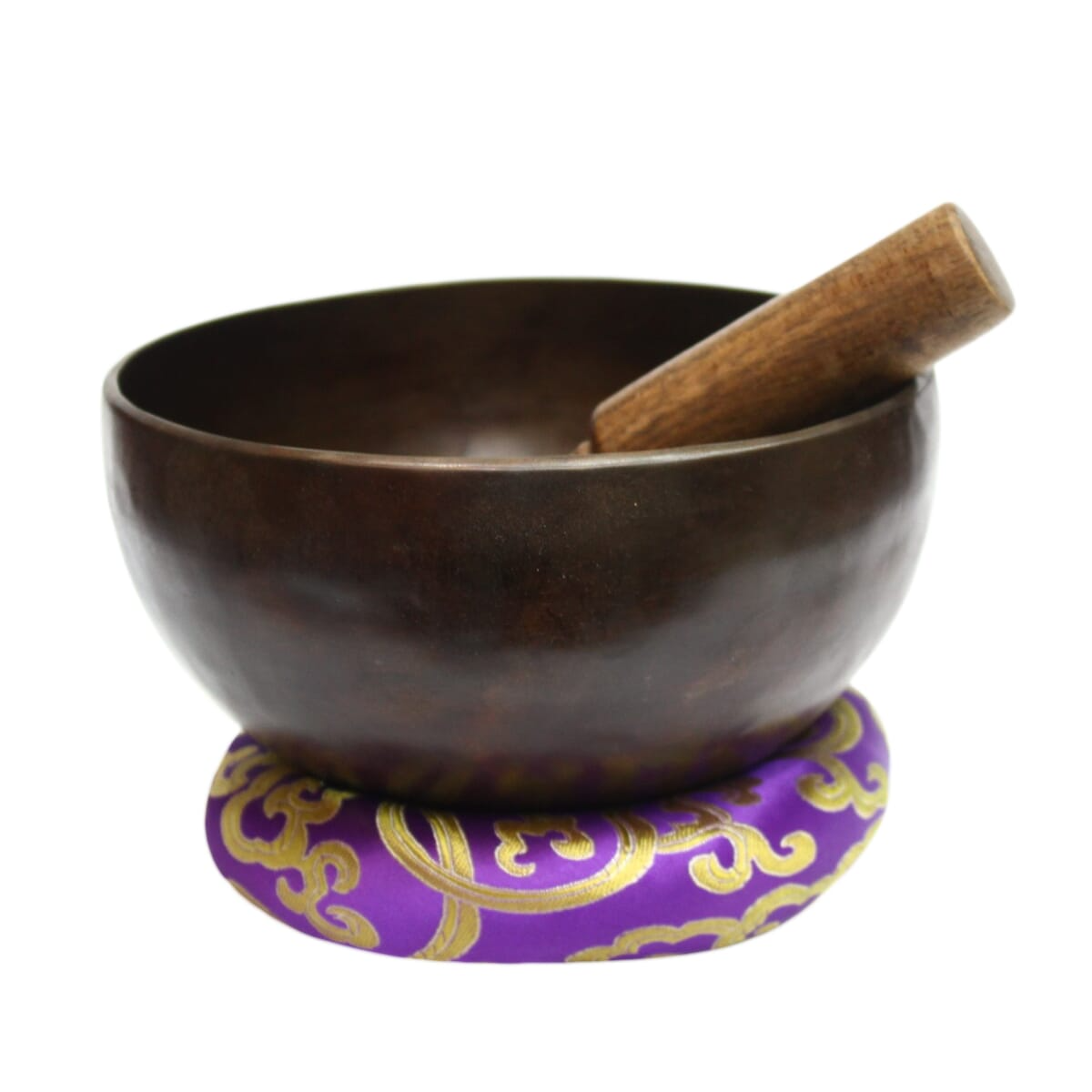 Seven Chakra Handicraft - Golden Handmade singing bowl (Special Green Tara Design)- 6.5"