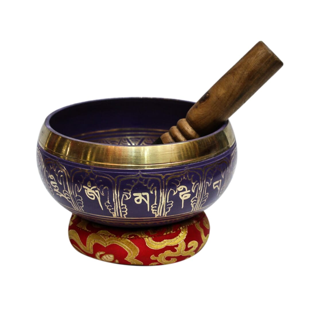 Seven Chakra Handicraft - Golden Flower/Bajra Bronze Singing Bowl-5.5 Inch