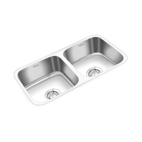 Hindware IMPERIO (37x18x8) Stainless Steel 1mm Matt Finish Double Bowl Sink