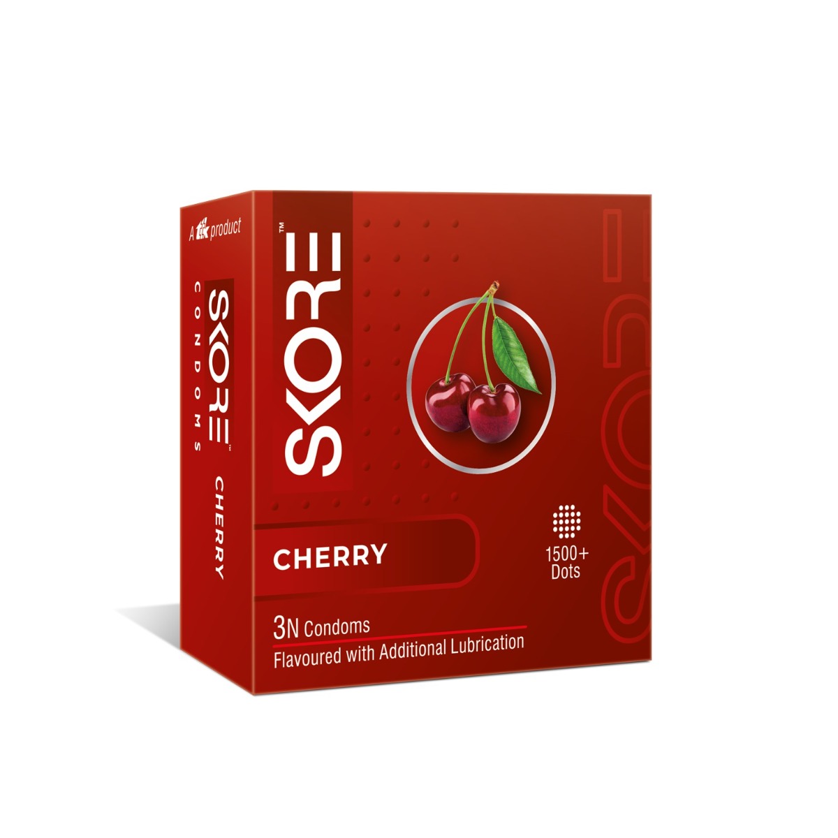 Skore Cherry with 1500+raised Dots Condom