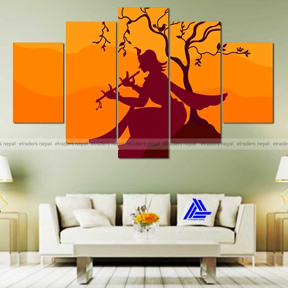 Small Size 5 Pieces Radha Krishna Canvas
