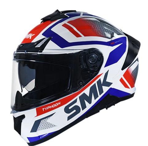 SMK Typhoon Thorn White Red Grey Gloss (GL136) Helmet