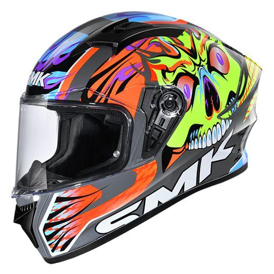 SMK Stellar Skull Glossy Multicolor Helmet – GL647