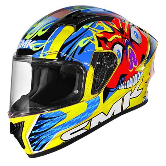 SMK Stellar Skull Glossy Multicolor Helmet – GL435