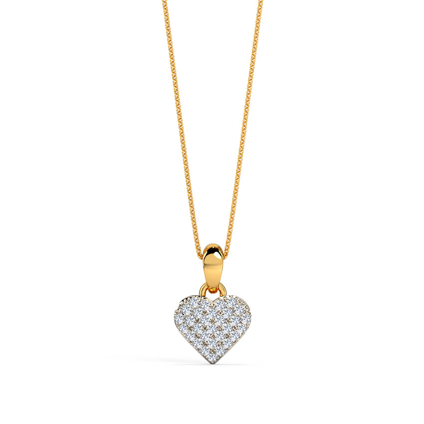 White Feathers Chloe Heart Diamond Pendant for women