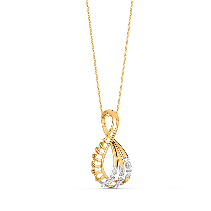 White Feathers Infinity Diamond Pendant for women