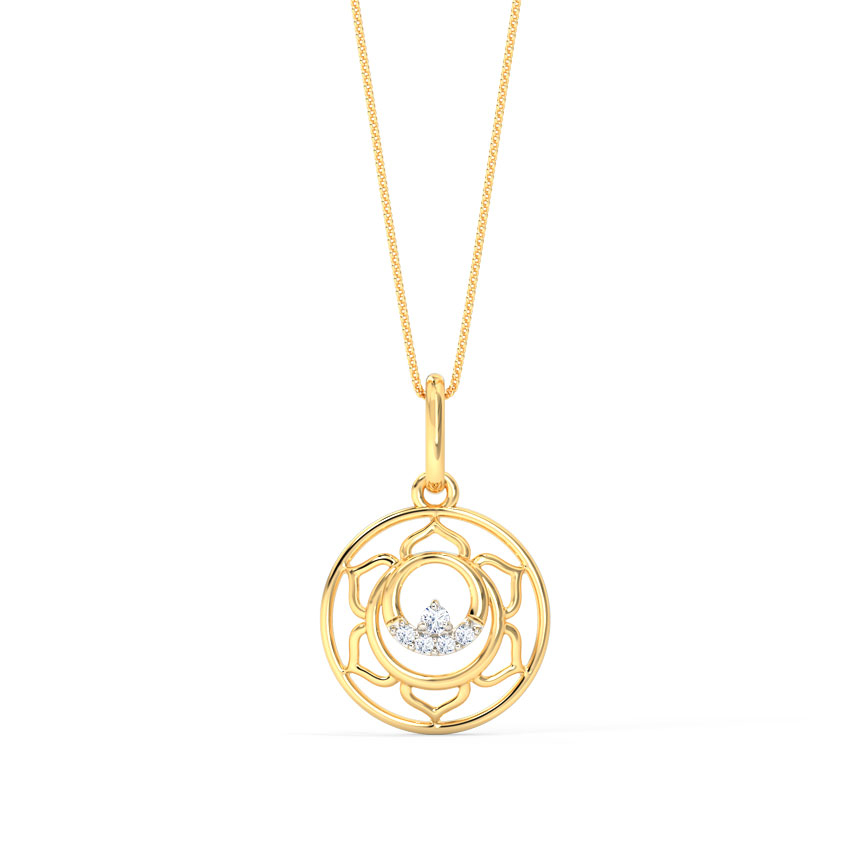 White Feathers Svadhisthana Sacral Diamond Chakra Pendant for women