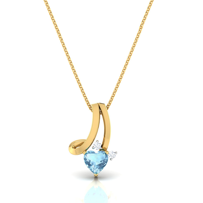 White Feathers Forever Heart Gemstone Pendant for women