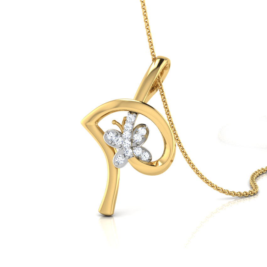 White Feathers Butterfly Love Diamond Pendant for women