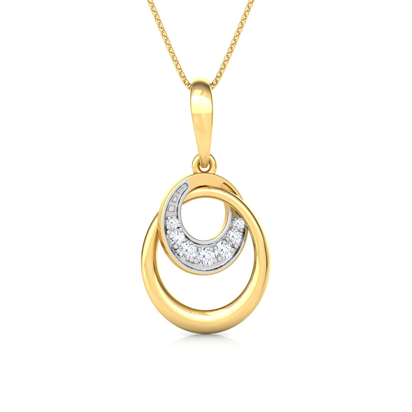 White Feathers Interloop Diamond Pendant for women