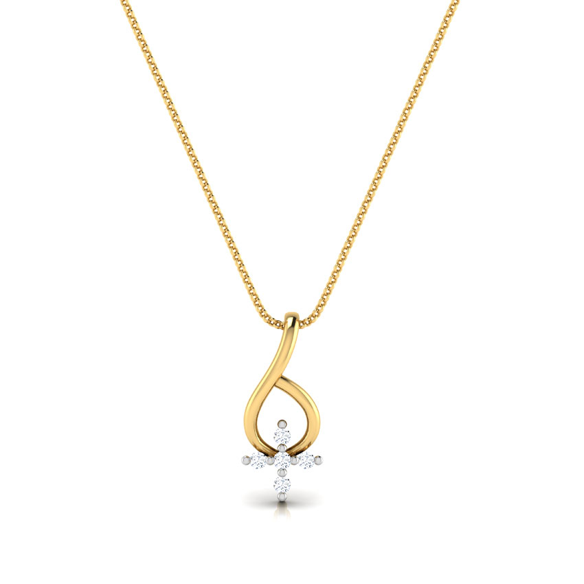 White Feathers Forever Floral Diamond Unisex Pendant