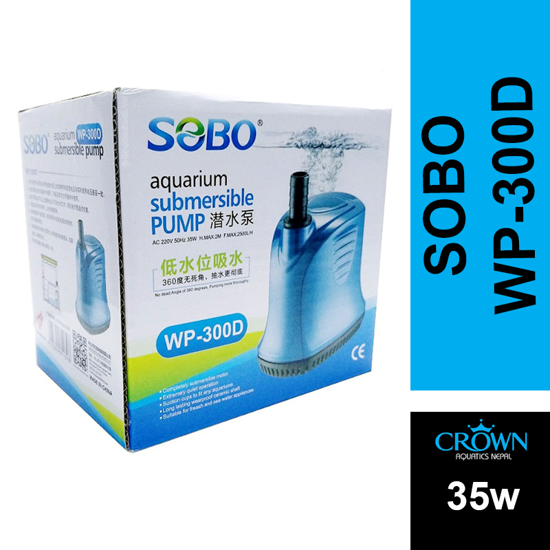 Sobo Aquarium 35 Watt Submersible Pump For Sump Filter Wp-300d
