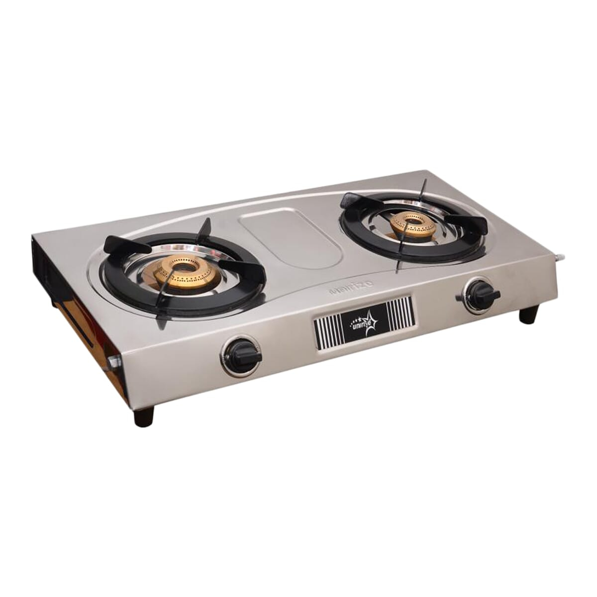 Unirize Stainless Steel Solitaire 2 Burner Non Auto Igniton Gas Stove