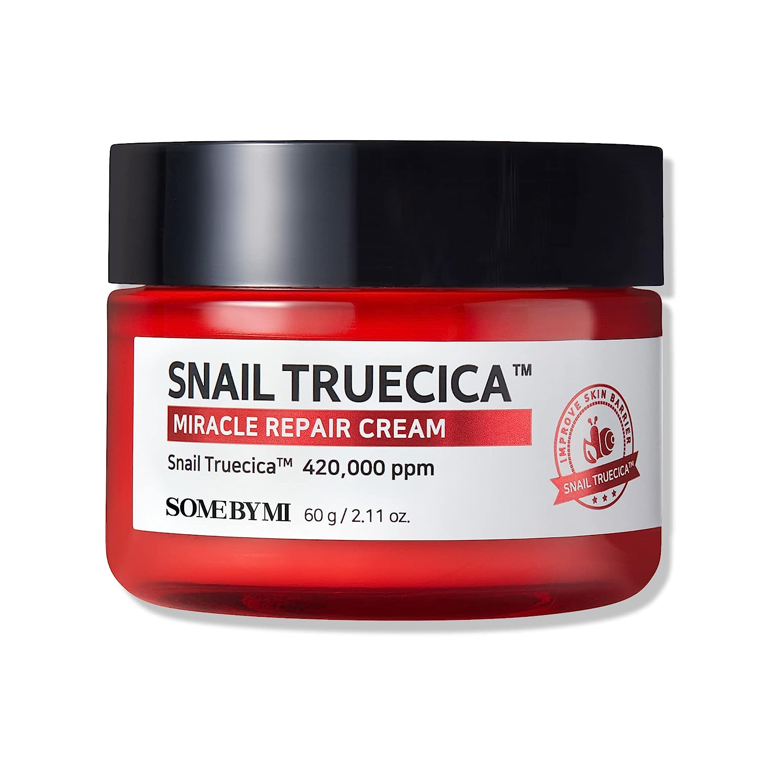 SOME BY MI Snail Truecica Miracle Repair Cream / 2.02Oz, 60ml / Made from Black Snail Mucin for Sensitive Skin/Strengthen Skin Barrier/Damaged Skin Solution/Facial Skin Care