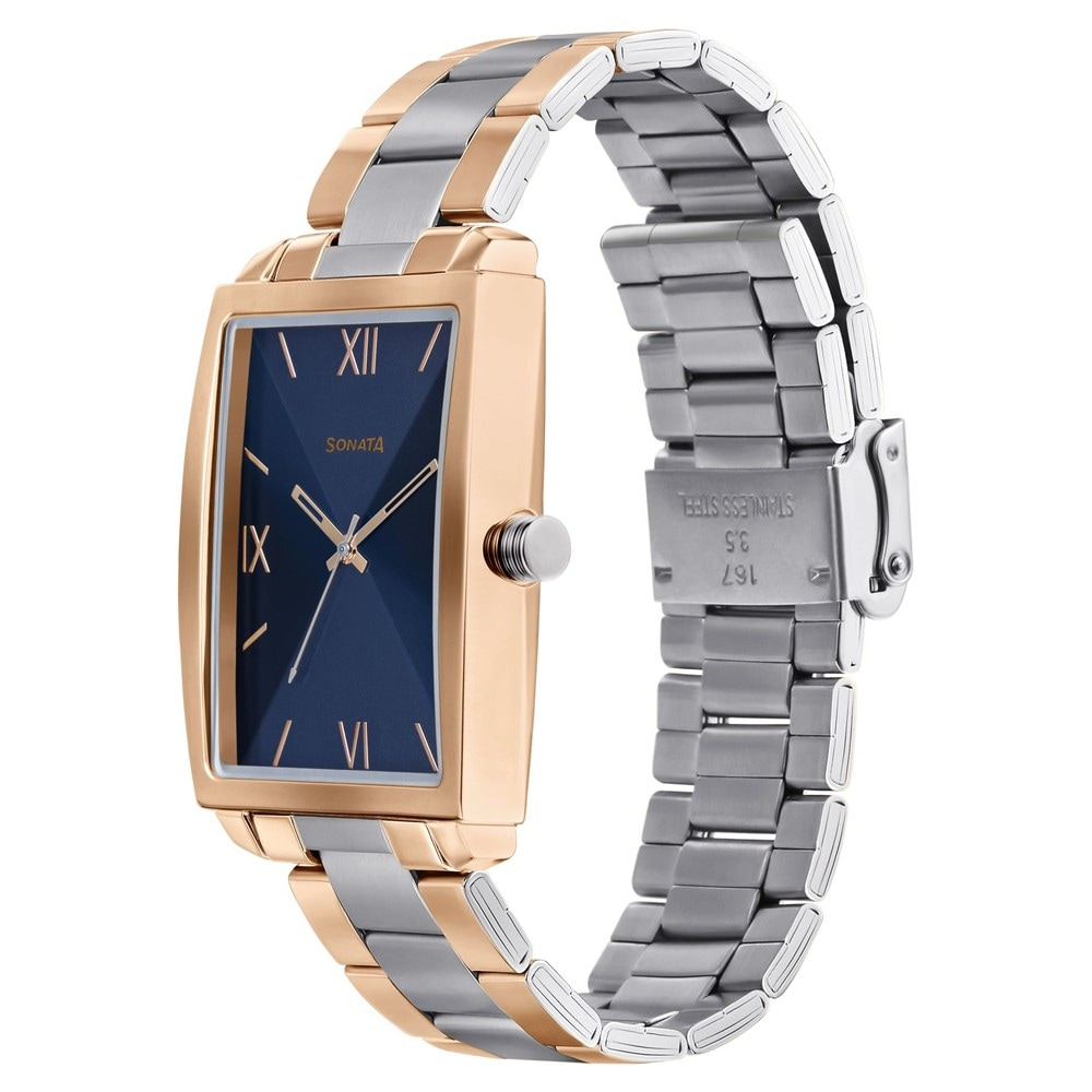 Sonata 7143km01 Blue Dial Analaog Watch For Men