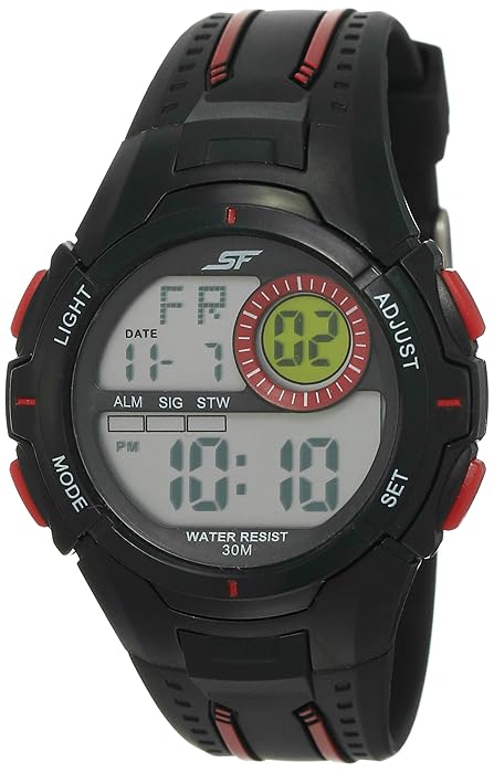 Sonata 77112PP01 Men Black Digital Watch