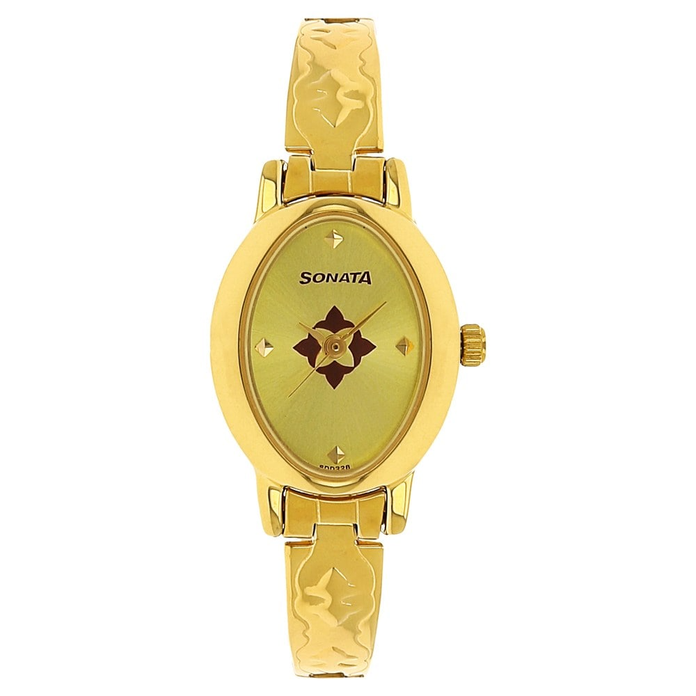 Sonata Champagne Dial Analog Watch for Women 8100YM04