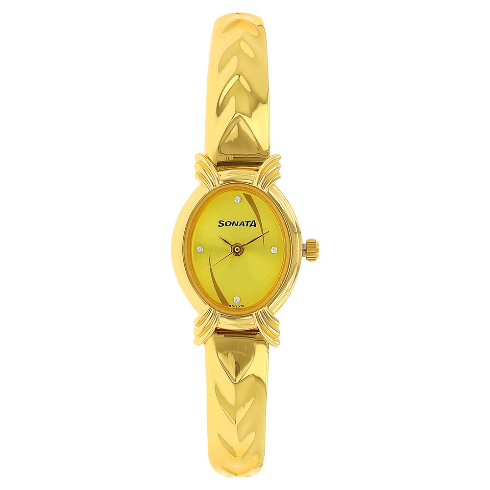 Sonata Analog Yellow Dial Women's Watch 8110ym0