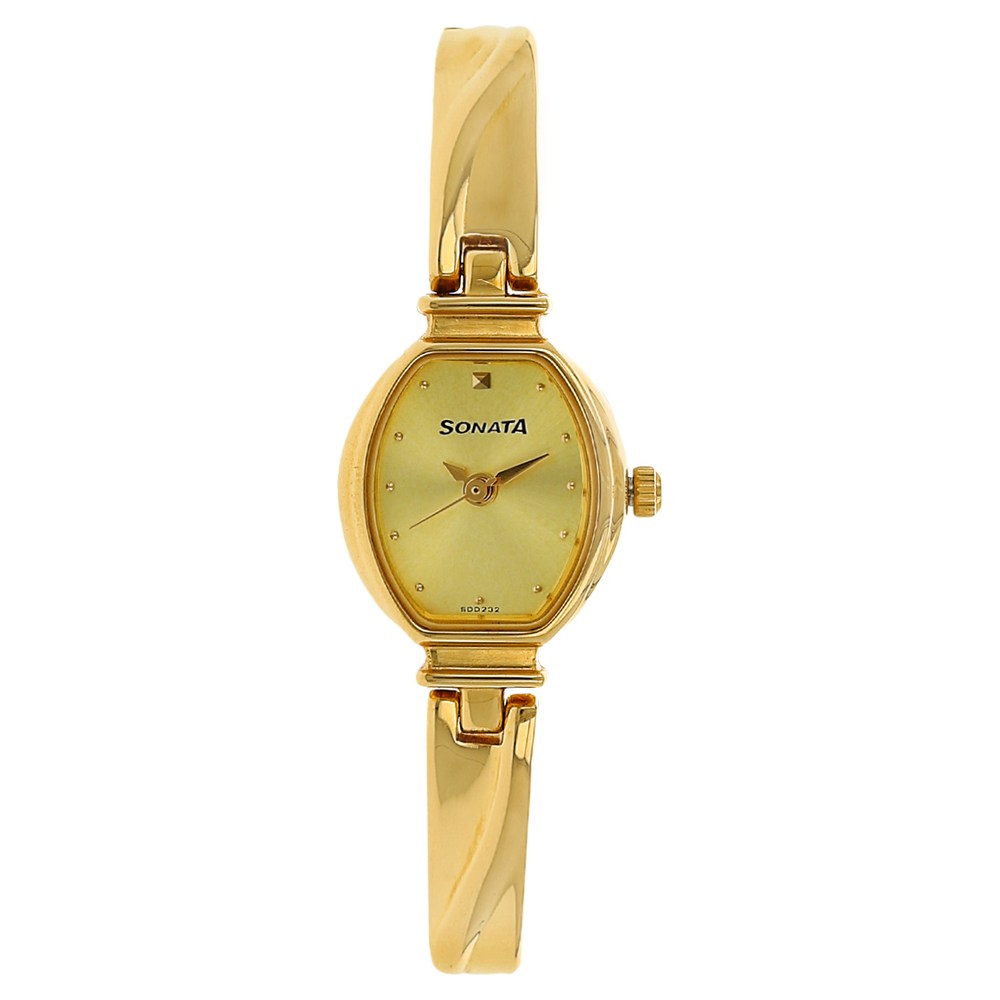 Sonata Analog Champagne Dial Women's Watch 8111YM01