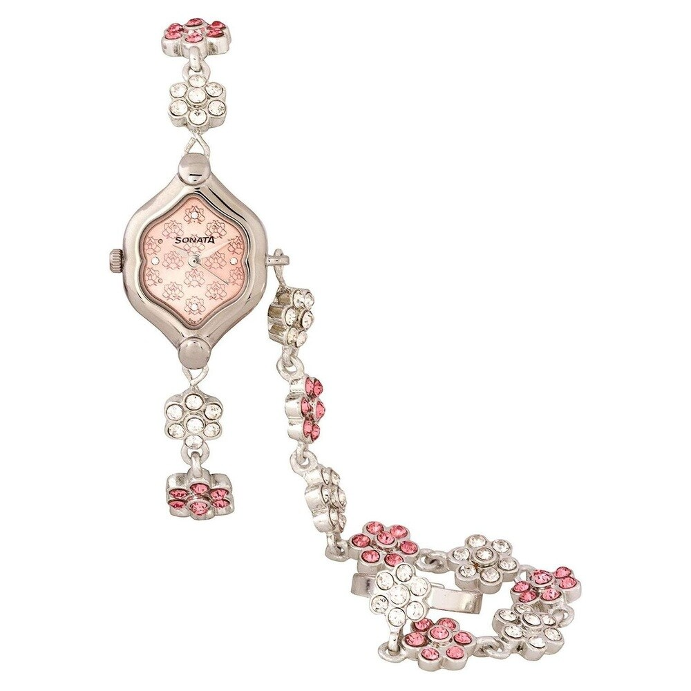 Sonata 8128SM01 - Peach Dial Analog Watch for Women
