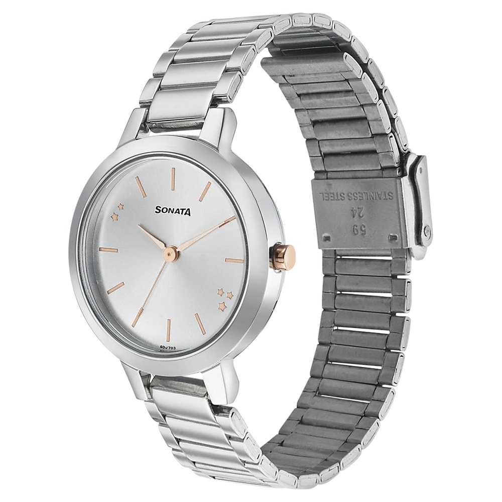Sonata 8141KM02 - Play with Sonata - Silver Dial Analog Watch for Women