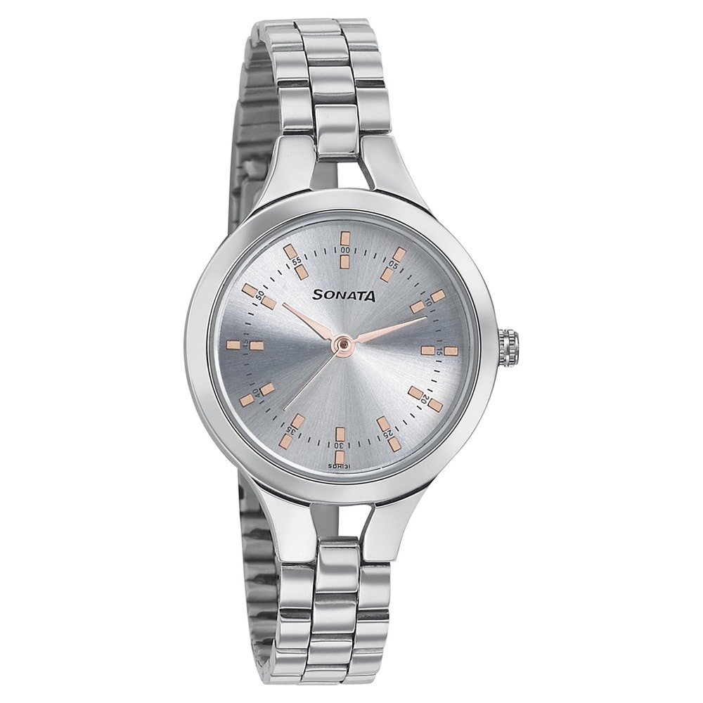 Sonata 8151SM01 - Mission Mangal from Sonata - Silver Dial Analog Watch for Women