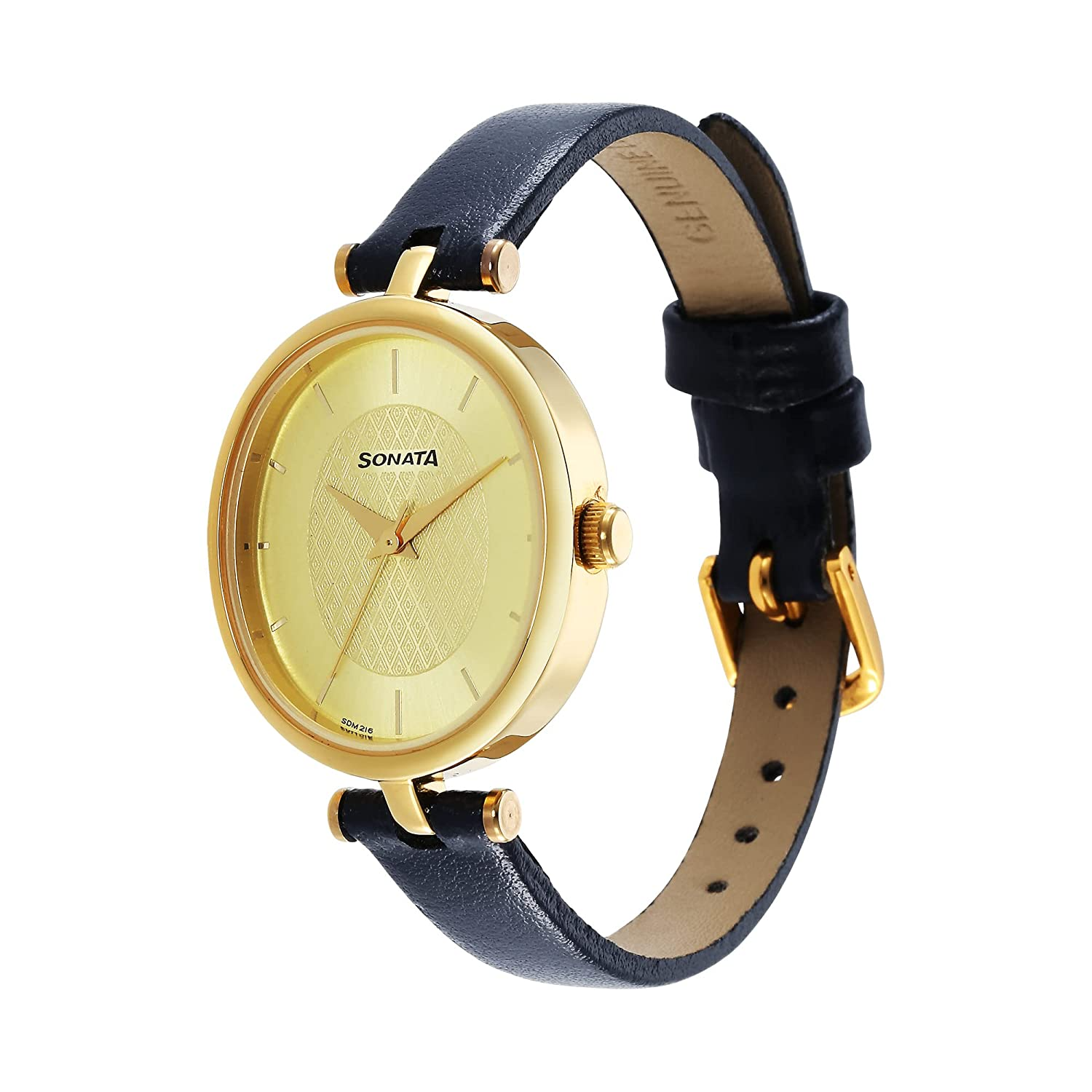 Sonata - Classic Gold Analog Watch - 8181YL01