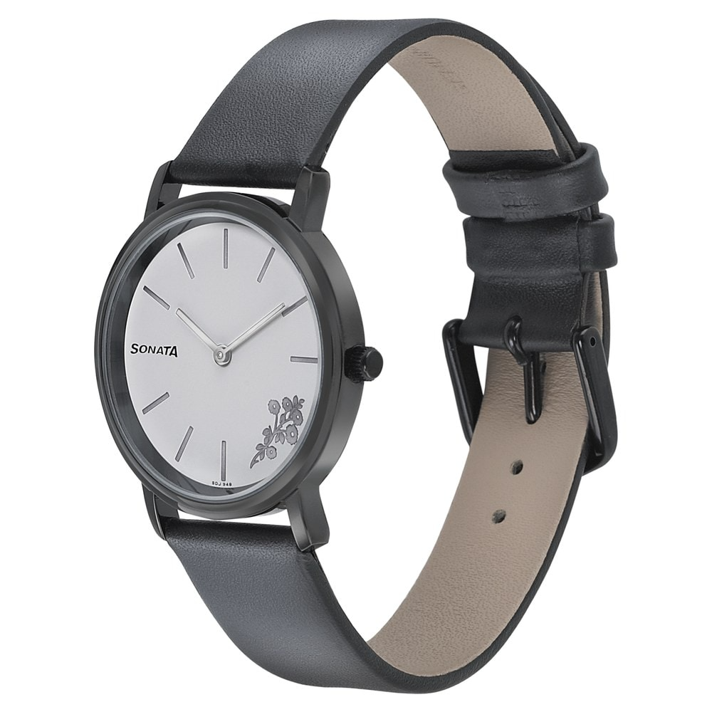 Sonata 87029NL01 - Silver Lining from Sonata - White Dial Analog Watch