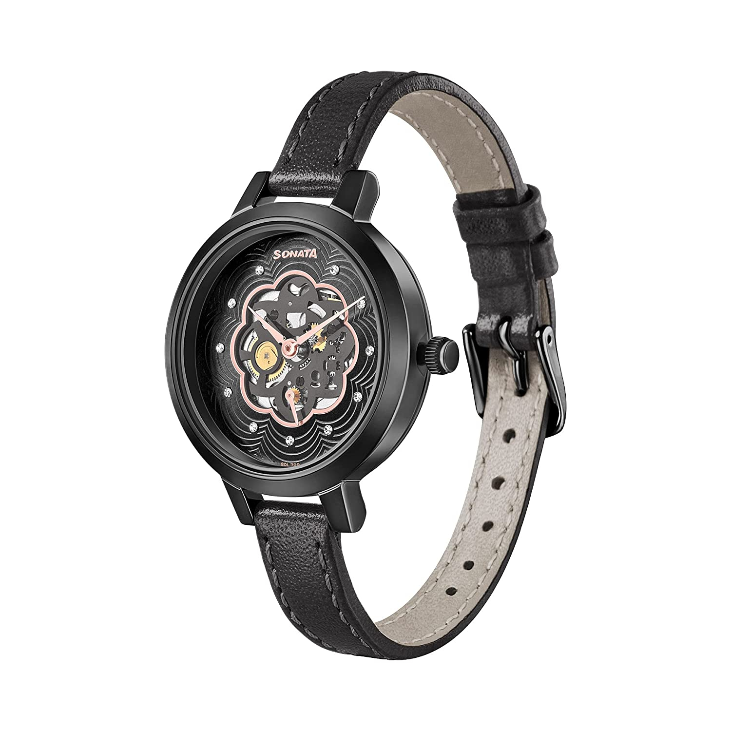 Sonata Analog Black Dial Women's Watch-8141nl04